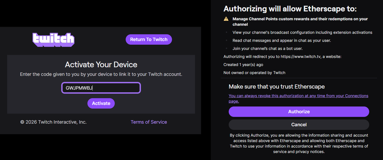Twitch Authorize